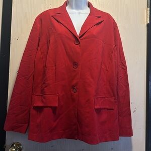 Danny Nicole Red Blazer - Women's Plus Size 18W - Classic Statement Piece